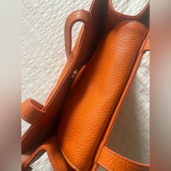 RARE Dooney and Bourke Orange Leather Shoulder Bag - Picture 6 of 12